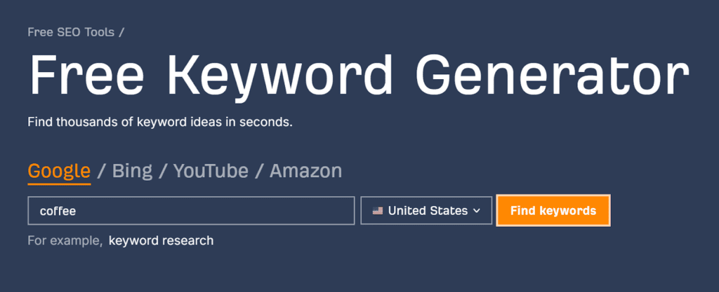Step 1: Enter your keyword